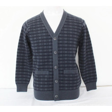 Cashmere / Yak Wolle V-Ausschnitt Strickjacke mit Pocket Sweater / Kleidung / Garment / Strickwaren